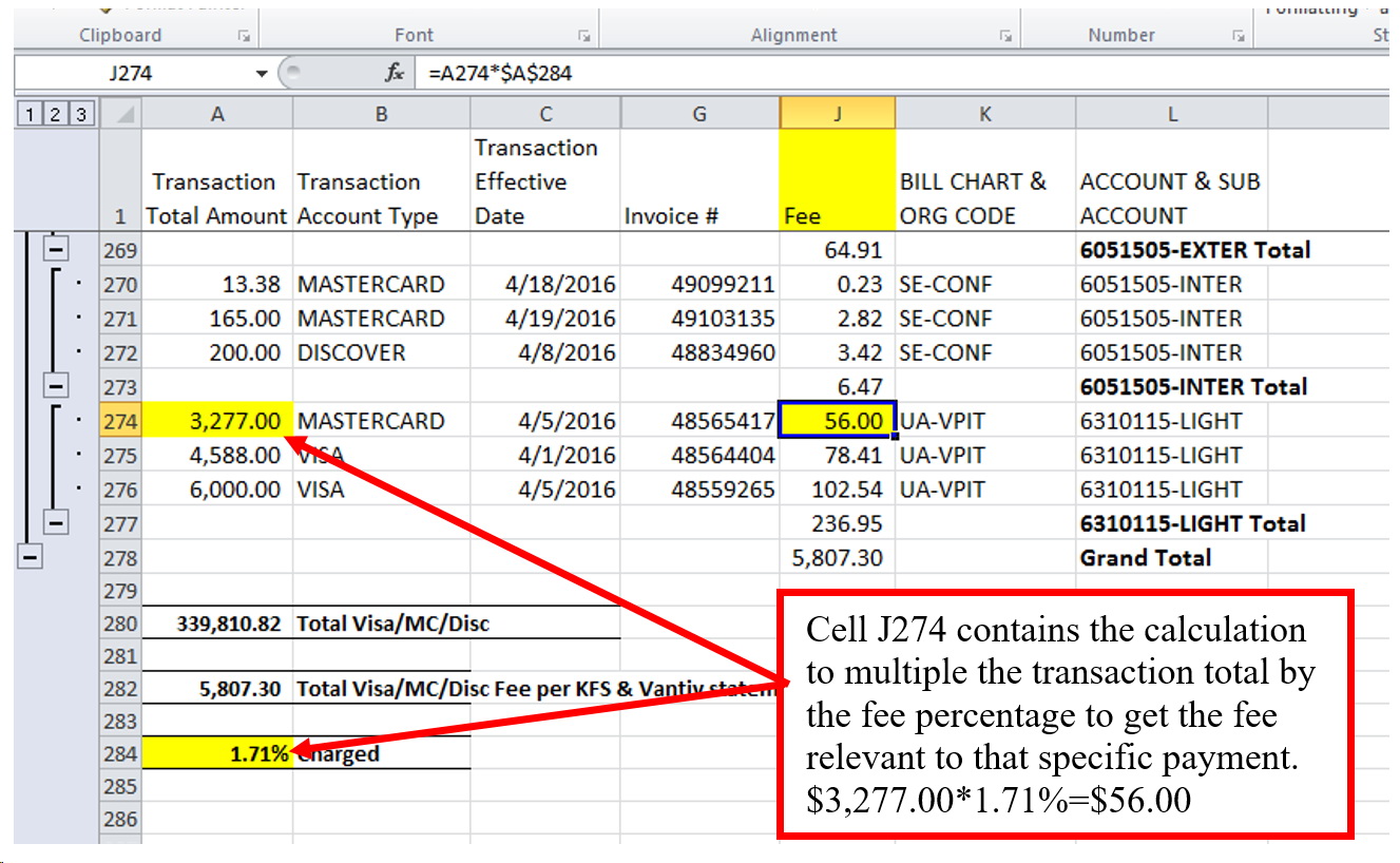 Allocate fees